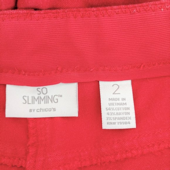 So Slimming By Chico's Womens Red Mid Rise Cropped Jeans Pant Size 2 - Picture 5 of 6